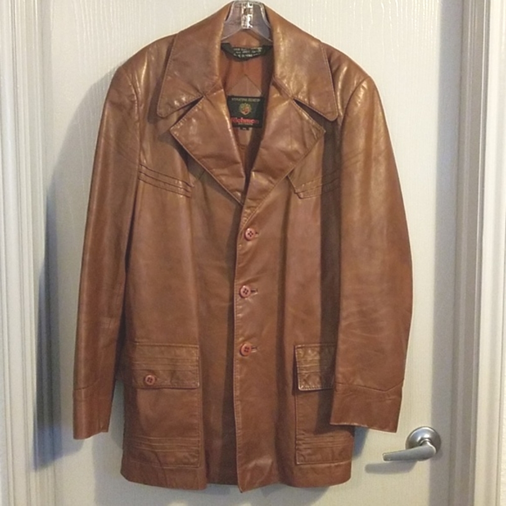 VINTAGE Leather men's jacket size 42L VINTAGE RICHMOND BROTHERS